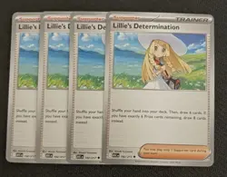 Lillie’s Determination 119/132 x4 Playset 4x Pokemon TCG ME01 Mega Evolution MEG - Image 1