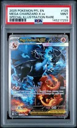 2025 POKEMON PHANTASMAL FLAMES SPECIAL ILLUSTRATION MEGA CHARIZARD X EX PSA 9 - Image 1