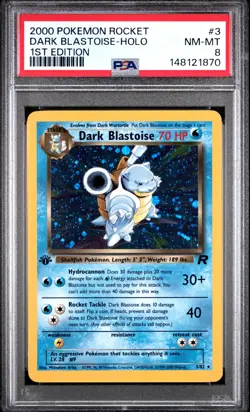 2000 POKEMON ROCKET 1ST EDITION #3 DARK BLASTOISE-HOLO PSA 8 - Image 1
