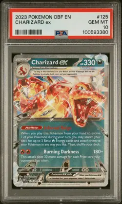 2023 POKEMON OBF EN-OBSIDIAN FLAMES #125 CHARIZARD EX PSA 10 - Image 1