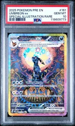 PSA 10 POKEMON 2025 UMBREON EN PRISMATIC EVOLUTION SPECIAL ILLUSTRATION RARE 161 - Image 3