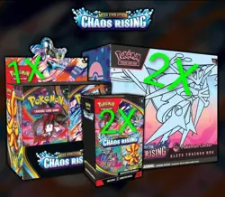 CHAOS RISING Pokemon Center ETB x2 + Booster Box + Booster Bundle x2 PRESALE - Image 1