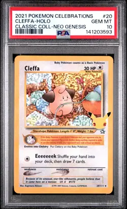 2021 POKEMON CELEBRATIONS CLASSIC COLLECTION #20 CLEFFA-HOLO PSA 10 - Image 1