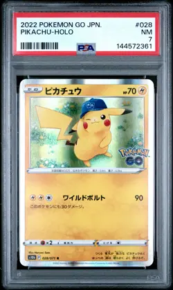 2022 POKEMON GO JAPANESE #028 PIKACHU-HOLO PSA 7 - Image 1