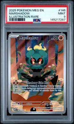 2025 POKEMON MEG EN-MEGA EVOLUTION ILLUSTRATION RARE #146 MARSHADOW PSA 9 - Image 1