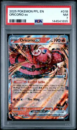 2025 POKEMON PFL EN-PHANTASMAL FLAMES #018 ORICORIO EX PSA 7 - Image 1