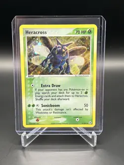 Pokemon TCG Hidden Legends Heracross 7/101 Holo LP w/swirl - Image 1