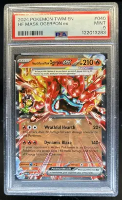 2024 Pokemon Twilight Masquerade Hearthflame Mask Ogerpon ex #040/167 PSA 9 - Image 1