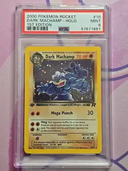 2000 Pokemon Rocket Dark Machamp Holo 1st Edition #10 PSA 9 MINT - Image 1