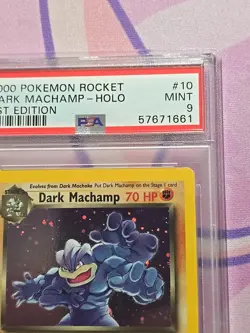 2000 Pokemon Rocket Dark Machamp Holo 1st Edition #10 PSA 9 MINT - Image 3