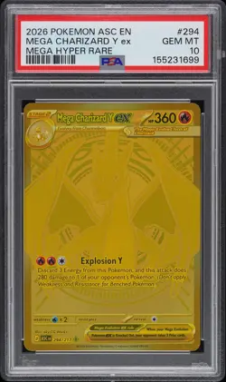 2026 POKEMON ASC EN-ASCENDED HEROES MEGA HYPER RARE MEGA CHARIZARD Y EX PSA 10 - Image 1