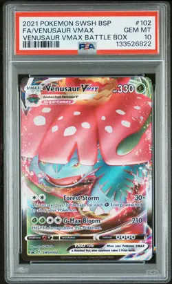 2021 POKEMON SWSH BATTLE BOX PROMO #102 FULL ART/VENUSAUR VMAX PSA 10 - Image 1