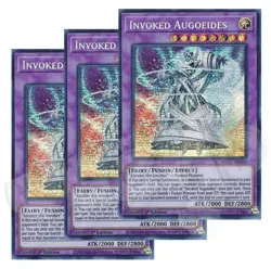 Yugioh Invoked Augoeides x 3 - 1st Edition Prismatic Secret Rare NM - Free Holo - Image 1