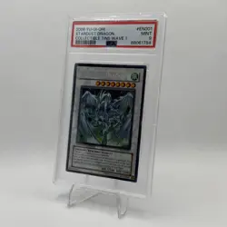 2008 YuGiOh Stardust Dragon CT05-EN001 Secret Rare Collector Tin PSA 9 - Image 2