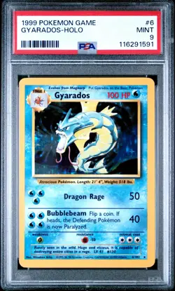 1999 Pokemon Base Set Unlimited English 6/102 Gyarados Holo PSA 9 - - Image 1