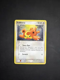 Pokemon Teddiursa EX TCG Unseen Forces Card 77/115 Regular Common Non Holo - MP+ - Image 1
