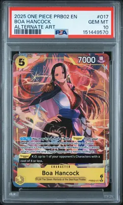 2025 ONE PIECE PRB02 ALTERNATE ART #017 BOA HANCOCK PSA 10 - Image 1