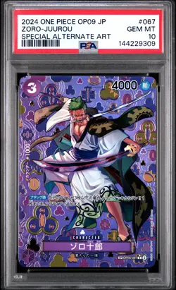 2024 ONE PIECE JAPANESE OP09-EMPERORS IN THE NEW WORLD #067 ZORO-JUUROU PSA 10 - Image 1