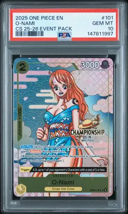2025 ONE PIECE CHAMPIONSHIP 2025-26 EVENT PACK #101 O-NAMI PSA 10 - Image 1