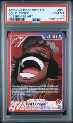 2025 ONE PIECE OP13-CARRYING ON HIS WILL ALTERNATE ART #003 GOL D. ROGER PSA 10 - Image 1