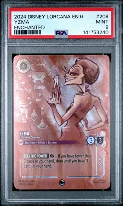 2024 DISNEY LORCANA EN 6-AZURITE SEA ENCHANTED YZMA CONNIVING CHEMIST PSA 9 - Image 1