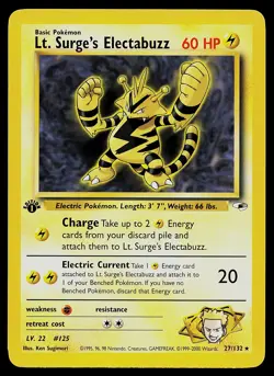 Pokemon Card - Lt. Surge's Electabuzz Gym Heroes 27/132 Rare 1st Edition - Image 1