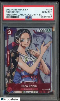 2023 One Piece EN Premium Card Collection 25th Edition #008 Nico Robin PSA 10 - Image 1