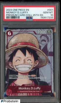 2023 One Piece EN Premium Card Collection 25th Edition Monkey D Luffy PSA 10 - Image 1