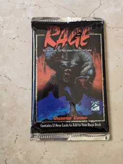 Vintage Rage Unlimited Edition Base Set Werewolf 12-Card Booster Pack New Sealed - Image 2