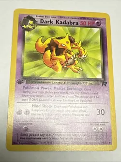 Dark Kadabra 39/82 1st Edition Team Rocket Pokemon Card LP - Image 1