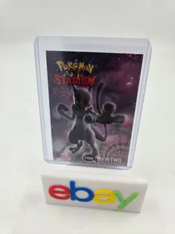 150 Mewtwo 8/8 Non Holo - Danone 2000 Pokemon Stadium Tip Card LP - Image 1