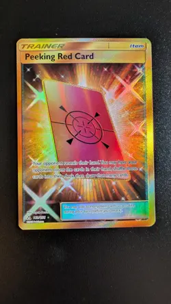 Pokemon Peeking Red Card Secret Rare Holo Trainer Sm-Ultra Prism 169/156 - Image 1