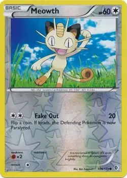 Meowth 106/149 Reverse Common Boundaries Crossed Pokemon Cards - Image 1