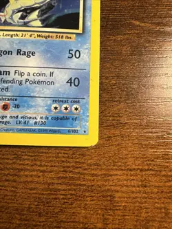 Pokemon Gyarados TCG Base Set Holo Card 6/102 Unlimited Rare DAMAGED - Image 4