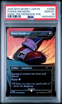 2025 MTG SECRET LAIR DROP SONIC: TURBO GEAR-FOIL #2099 POWER SNEAKERS PSA 10 - Image 1