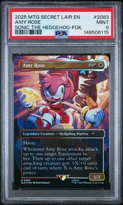 2025 MTG SECRET LAIR DROP SONIC: FRIENDS & FOES-FOIL #2083 AMY ROSE PSA 9 - Image 1