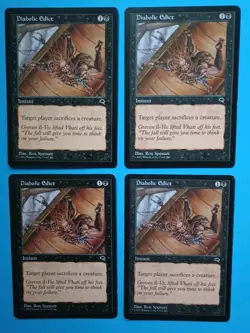Magic the Gathering MTG Tempest DIABOLICAL EDICT X 4 ( 2 LP/EX & 2 MP) C 1997! - Image 1
