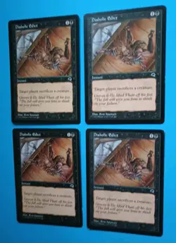 Magic the Gathering MTG Tempest DIABOLICAL EDICT X 4 ( 2 LP/EX & 2 MP) C 1997! - Image 2