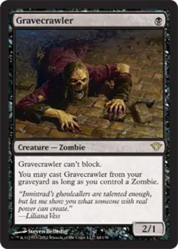 MTG Gravecrawler, Dark Ascension, Heavily Played, English - Image 1