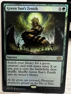 Green Sun's Zenith Double Masters 2022 Rare Foil Sorcery 150 David Rapoza MTG - Image 1