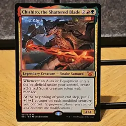 MTG Chishiro, the Shattered Blade Commander: Kamigawa Neon Dynasty #001 NM Fresh - Image 1