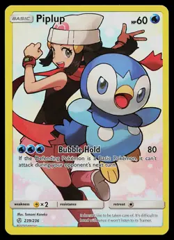 Pokemon Card - Piplup Cosmic Eclipse 239/236 Secret Rare 2019 - Image 1