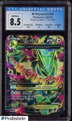 2015 Pokemon Roaring Skies #105 M Rayquaza EX CGC 8.5 NM-MT+ - Image 1