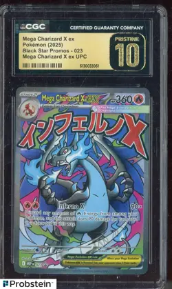 2025 Pokemon Black Star Promos UPC #023 Mega Charizard X Ex CGC 10 - Image 1