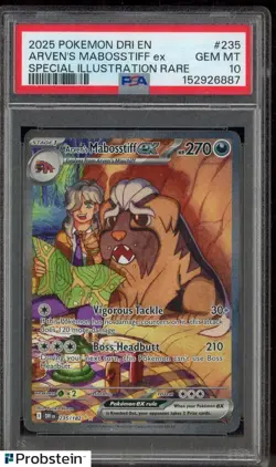 2025 Pokemon Dri En Special Illustration Rare #235 Arven's Mabosstiff ex PSA 10 - Image 1