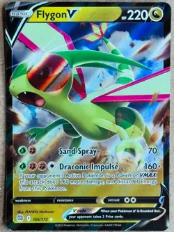 POKEMON TCG BRILLIANT STARS FLYGON V ULTRA RARE HOLO 106/172 NM+ - Image 1
