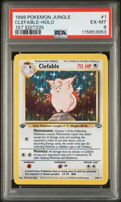 1999 | Pokemon Jungle | Clefable Holo 1st Edition | 1/64 | PSA 6 - Image 1