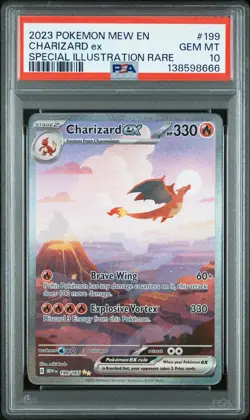 2023 POKEMON MEW EN-151 SPECIAL ILLUSTRATION RARE #199 CHARIZARD EX PSA 10 - Image 1