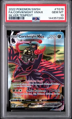 2022 POKEMON SW&SH SILVER TEMPEST #TG19 FA/CORVIKNIGHT VMAX PSA 10 - Image 1