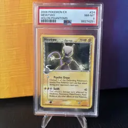 2006 POKEMON EX HOLON PHANTOMS MEWTWO #24 PSA 8 NM - Image 1